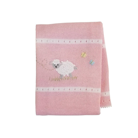 Hand-Knit Lamb Baby Blanket
