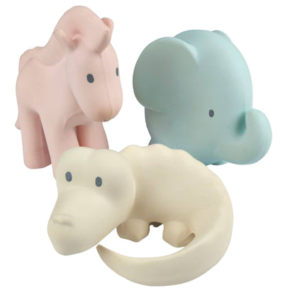 Marshmallow Soft Nat. Rubber Rattles, Bath Toys & Teethers Set