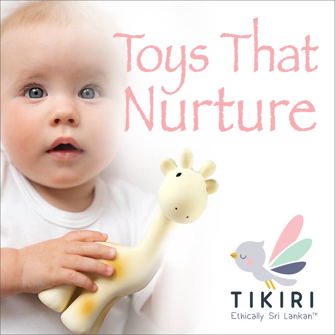 Natural Organic Rubber Teether, Rattle & Bath Toy