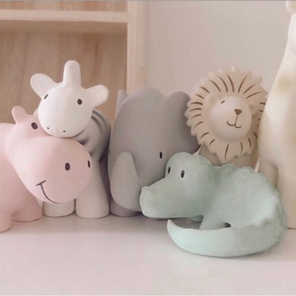 Natural Organic Rubber Teether, Rattle & Bath Toy