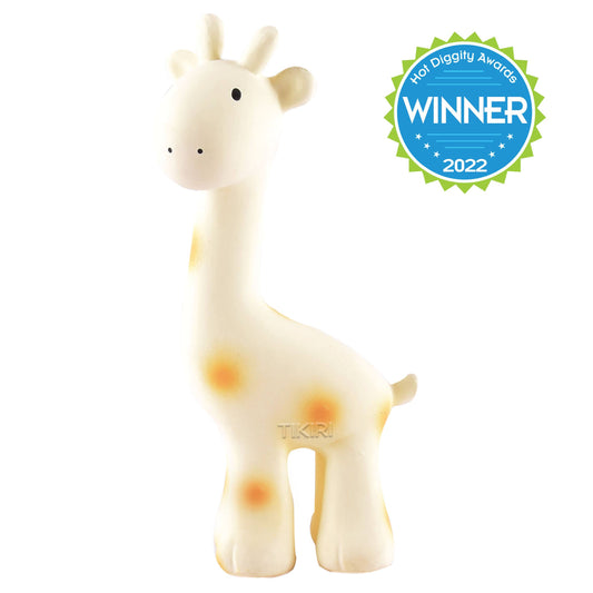 Natural Organic Rubber Teether, Rattle & Bath Toy