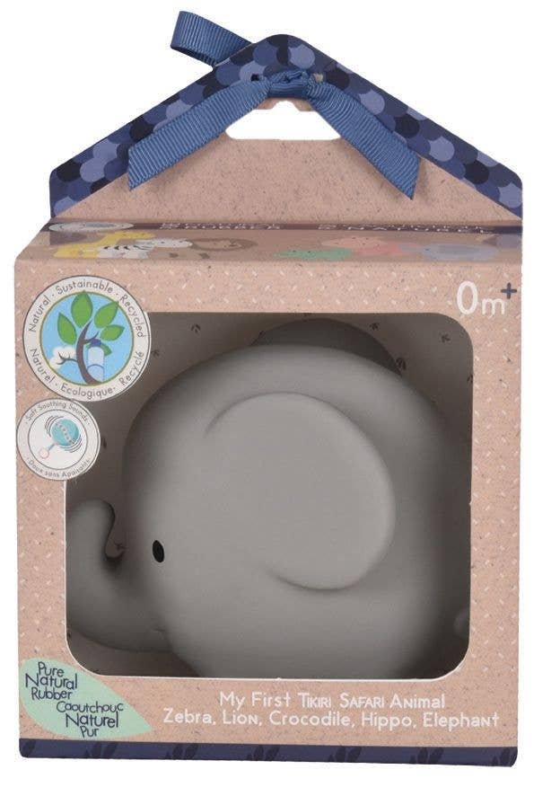 Natural Organic Rubber Teether, Rattle & Bath Toy