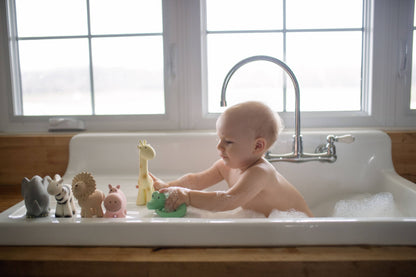 Natural Organic Rubber Teether, Rattle & Bath Toy