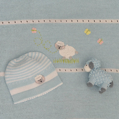 Hand-Knit Lamb Baby Blanket