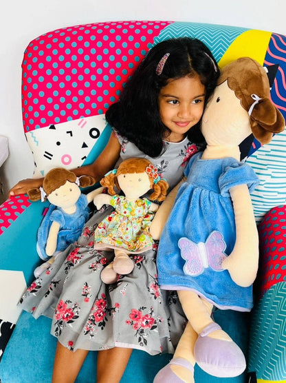 Pari X-Large Doll with Brown Hair in Blue & Purple Dress