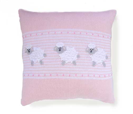 Hand-Knit 14" Lamb Pillow