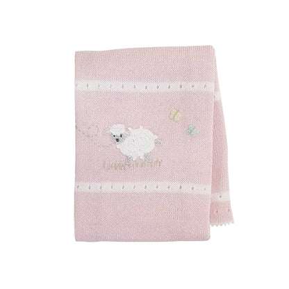 Hand-Knit Lamb Baby Blanket
