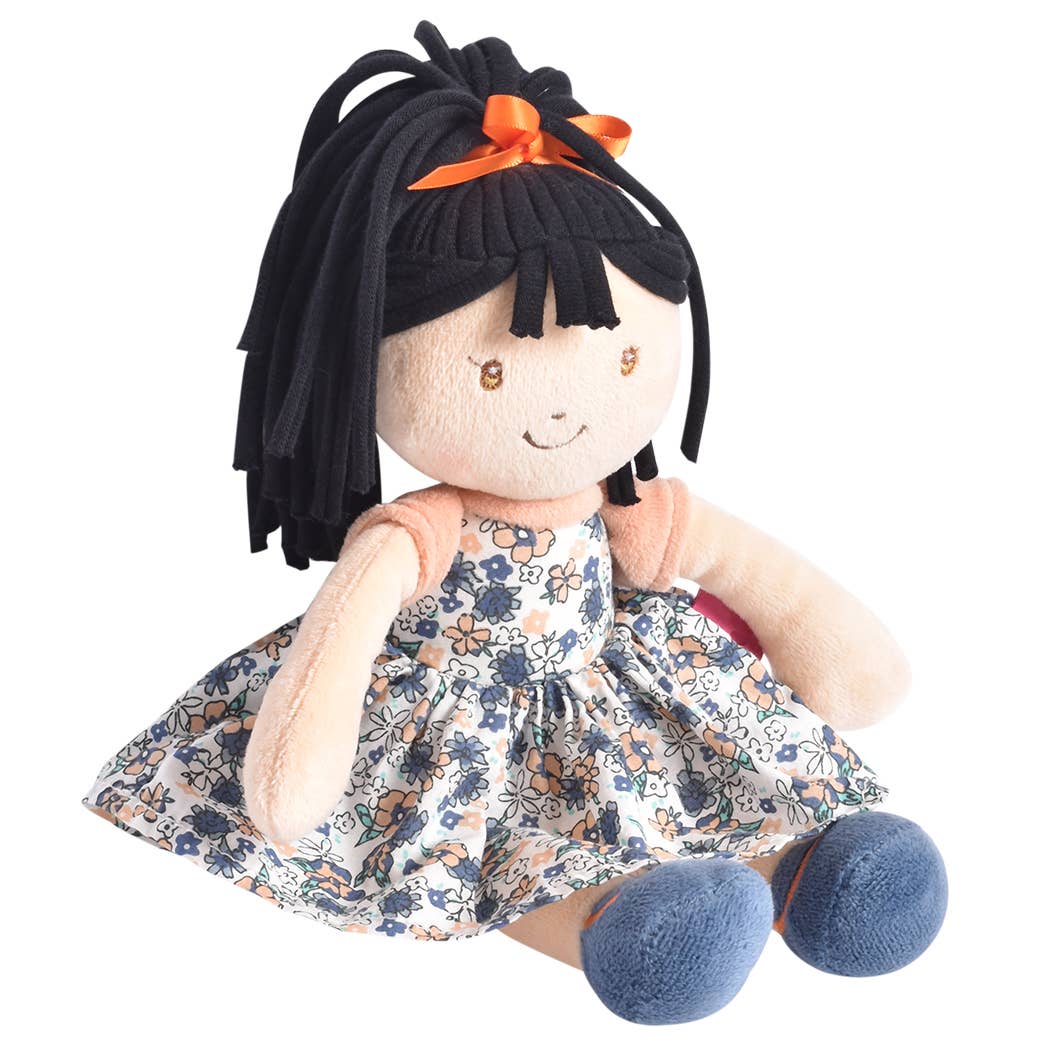 Tammy Lu Black Hair Doll in Blue Print Dress