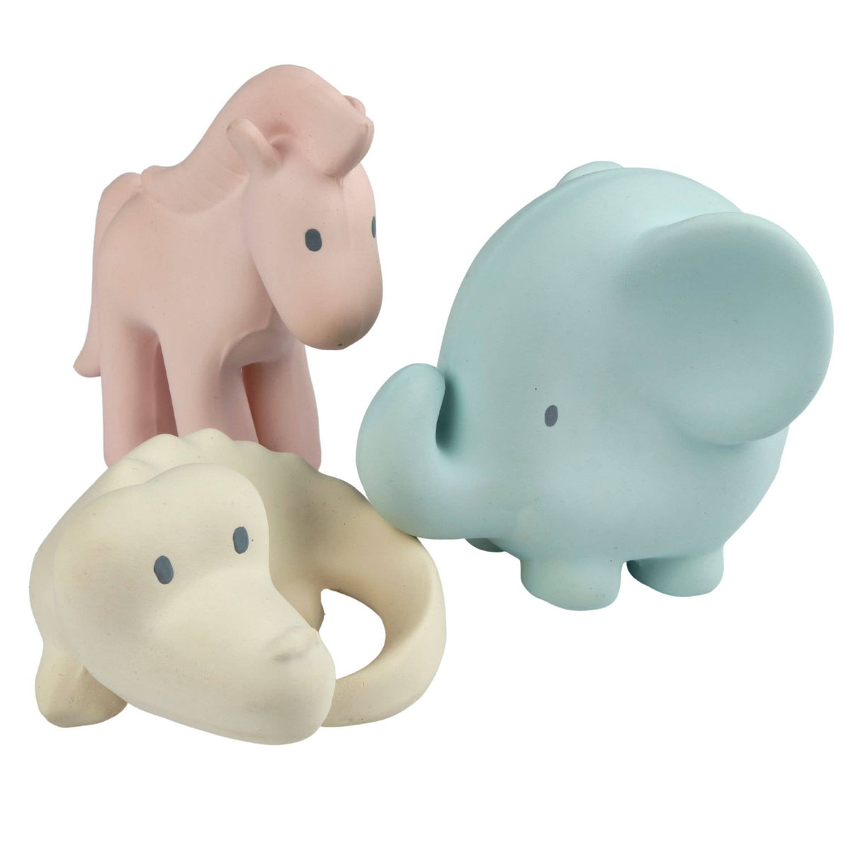 Marshmallow Soft Nat. Rubber Rattles, Bath Toys & Teethers Set