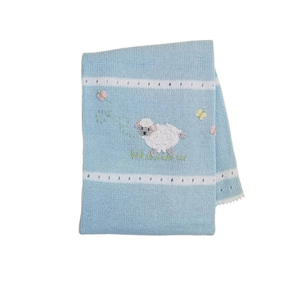 Hand-Knit Lamb Baby Blanket