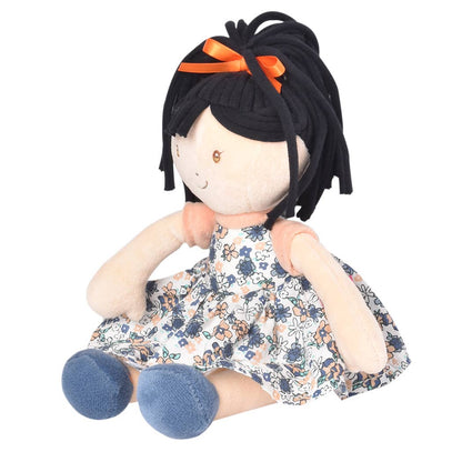 Tammy Lu Black Hair Doll in Blue Print Dress