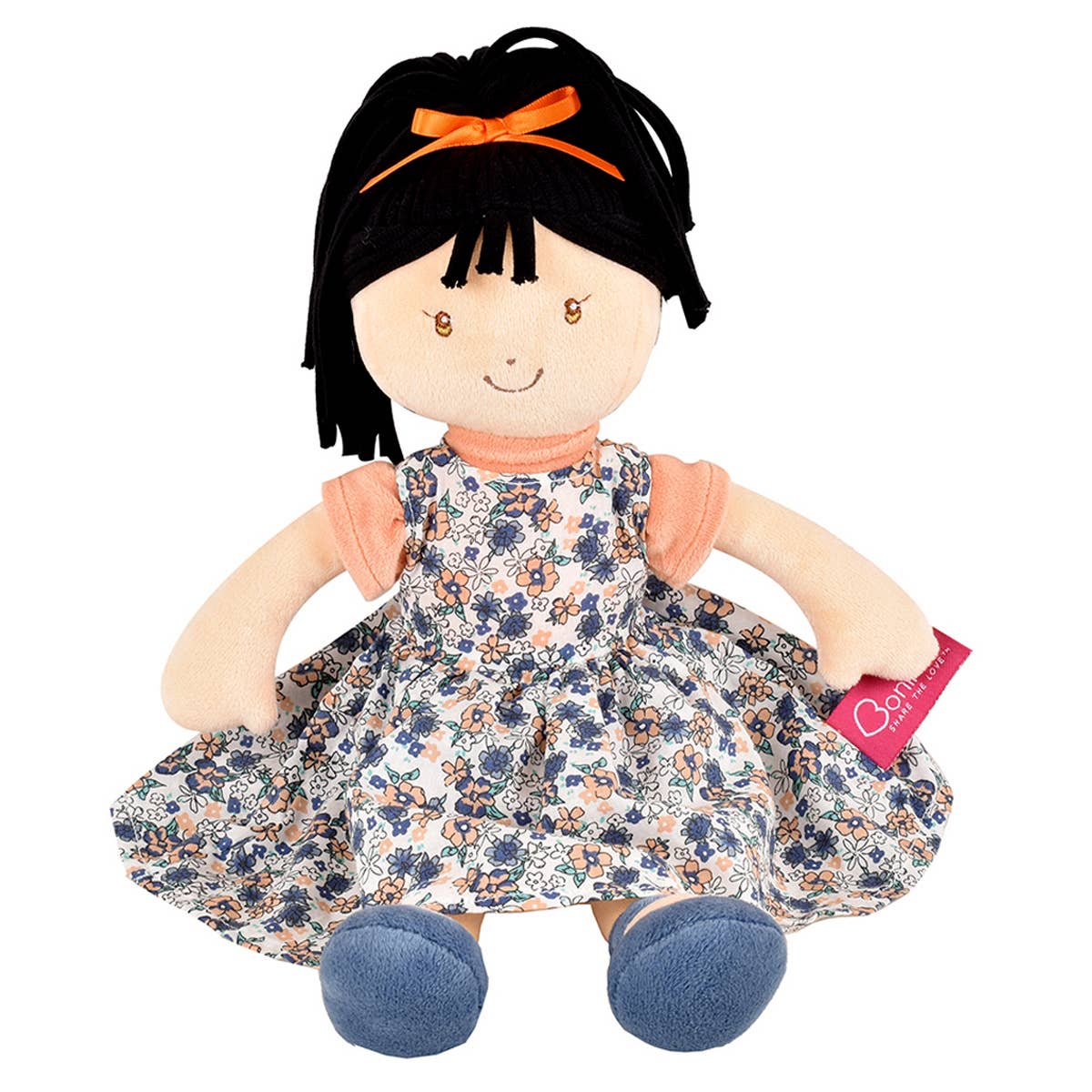 Tammy Lu Black Hair Doll in Blue Print Dress